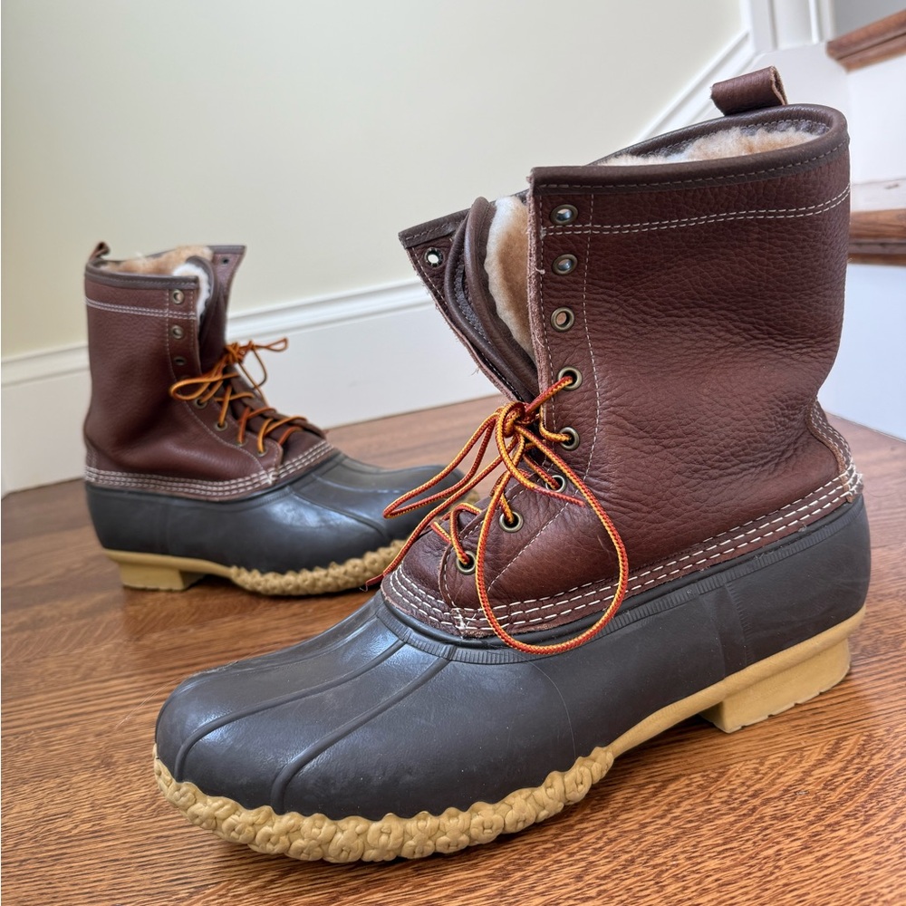 LL BEAN Classic Bean Boots Duck Rugged Gorpcore Maine Outdoors Lace‎ Up 14 Wide